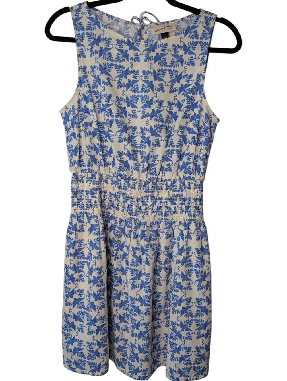 Universal Threads Blue Floral Sleeveless Smocked Waist Dress - Picture 2 of 9